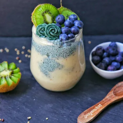 Recipe 'Blue Green Chia Pudding Nice Cream Parfait'