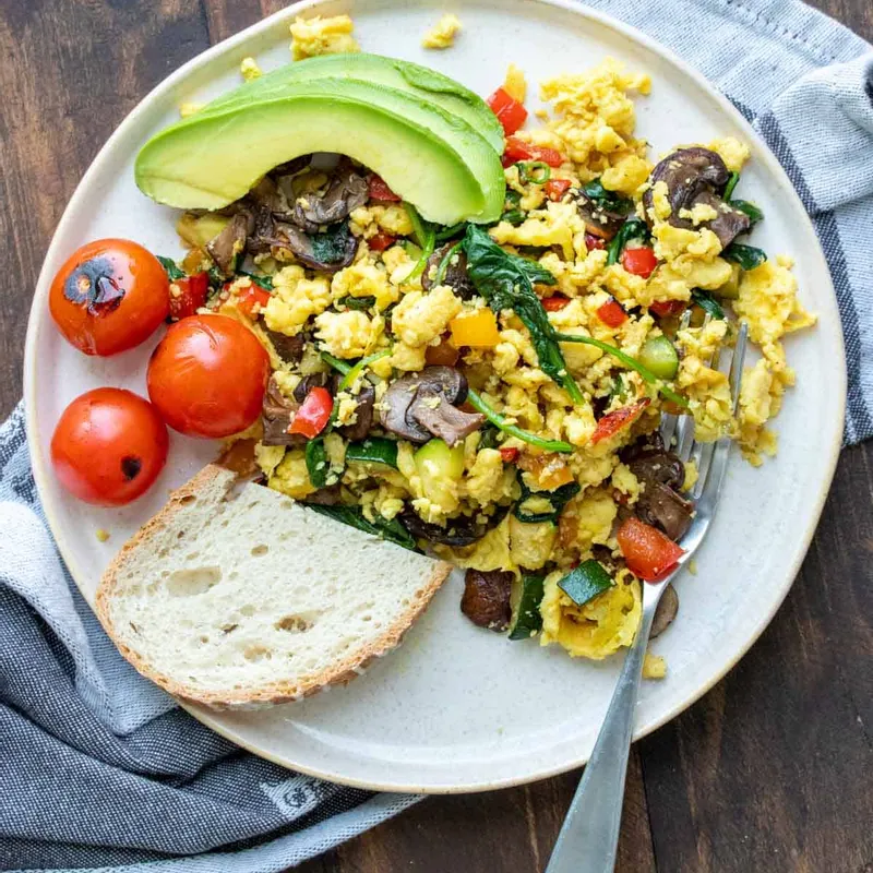 Vegan Egg Scramble Recipe (With Tofu and Without)
