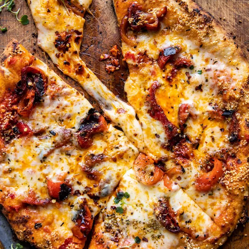 Calabrian Chili Roasted Red Pepper Pizza