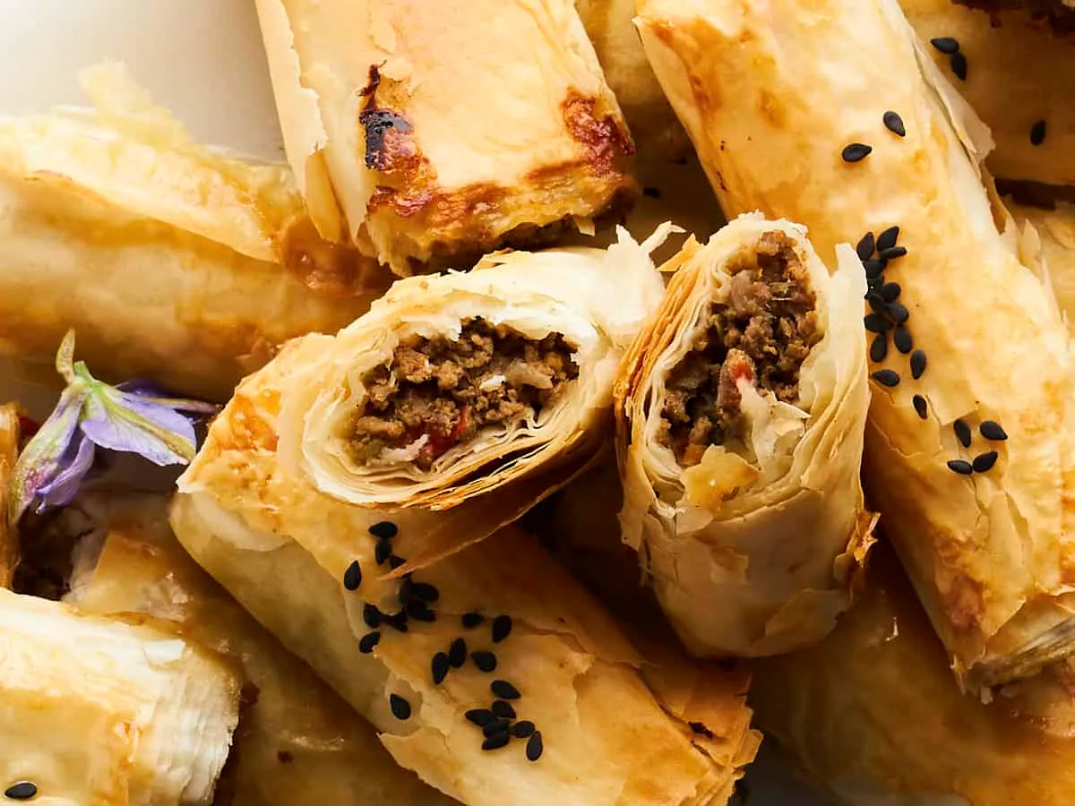 Phyllo Rolls with Ground Beef