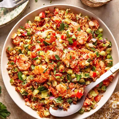 Recipe 'Garlic Shrimp Crispy Rice Salad'