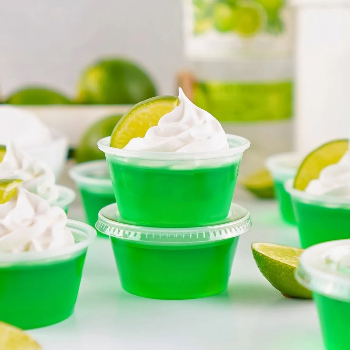 Lime Jello Shots with Rum