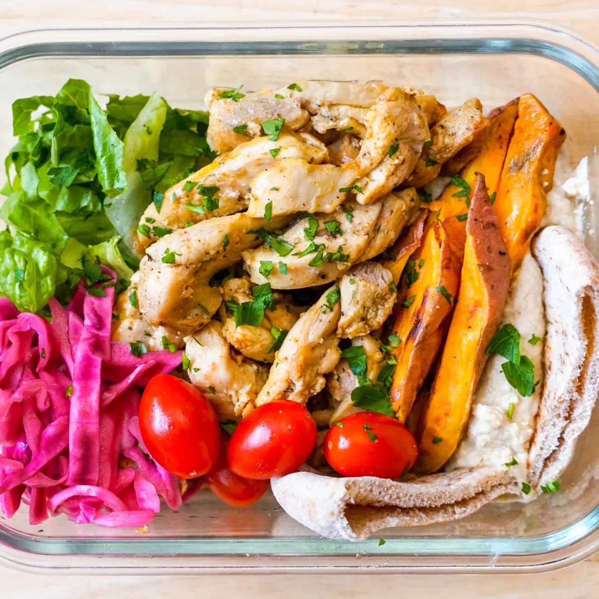 Chicken Shawarma Bowls With Hummus & Veggies