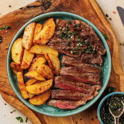 Recipe 'Chimichurri Steak and Garlic Frites'