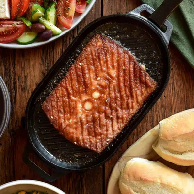 Recipe 'Greek Fried Cheese🔥Saganaki with Kefalotyri Cheese'