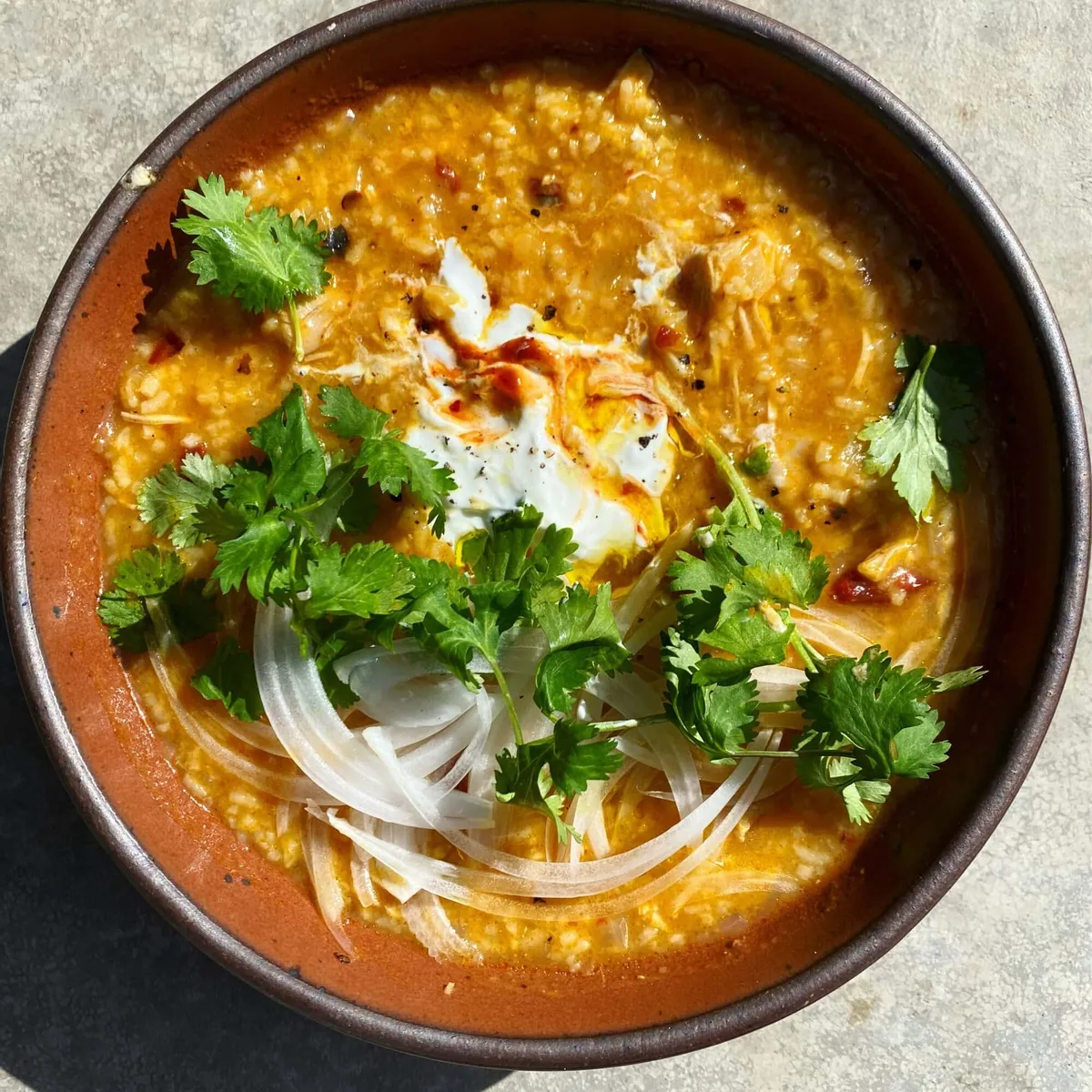 Spicy Chicken and Rice Soup with Pumpkin