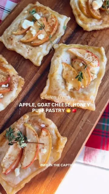 Quick Gluten Free Apple & Goat Cheese Puff Pastry Appetizers