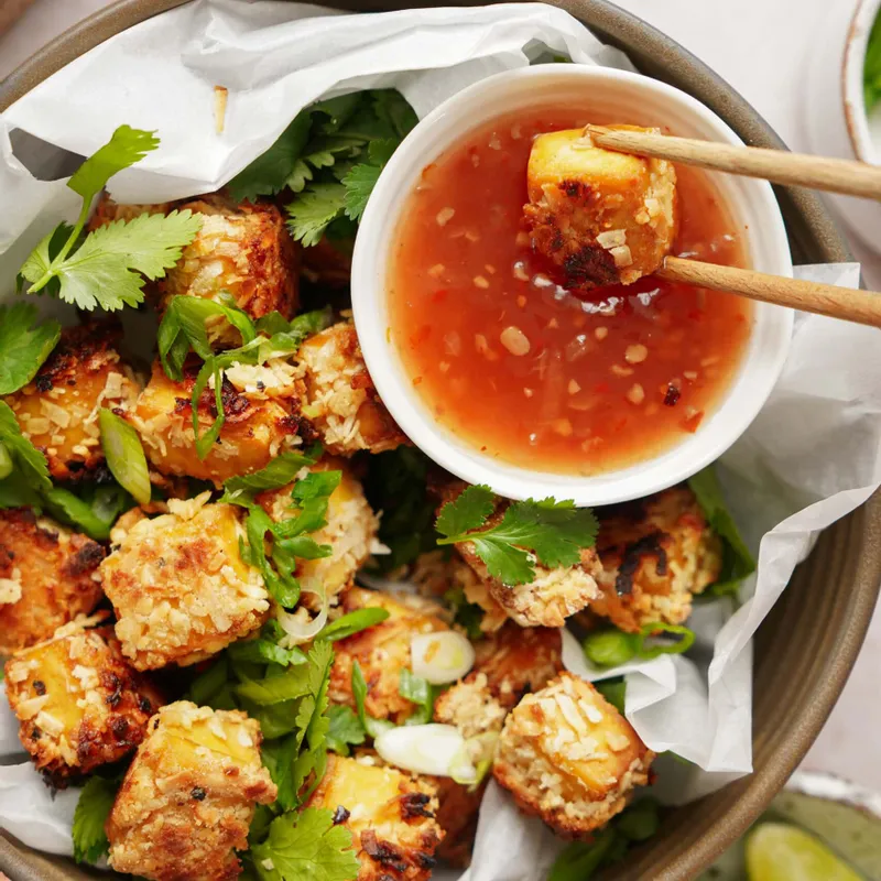 Gluten Free Coconut Crispy Baked Tofu
