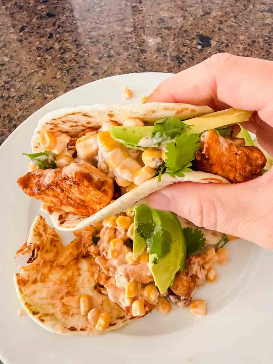 Street Corn Chicken Tacos