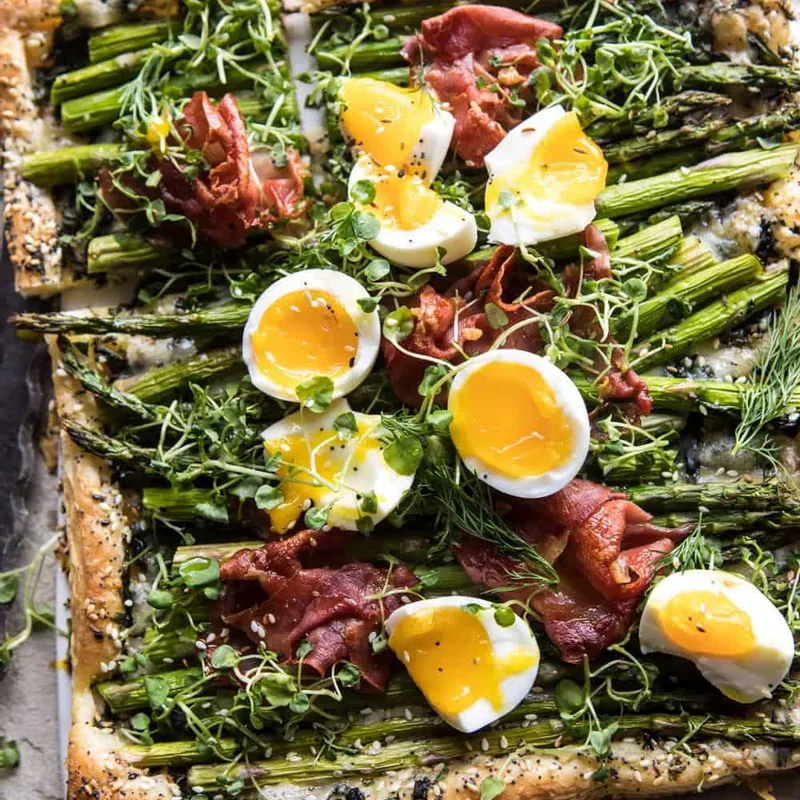 Asparagus, Egg, and Prosciutto Tart with Everything Spice