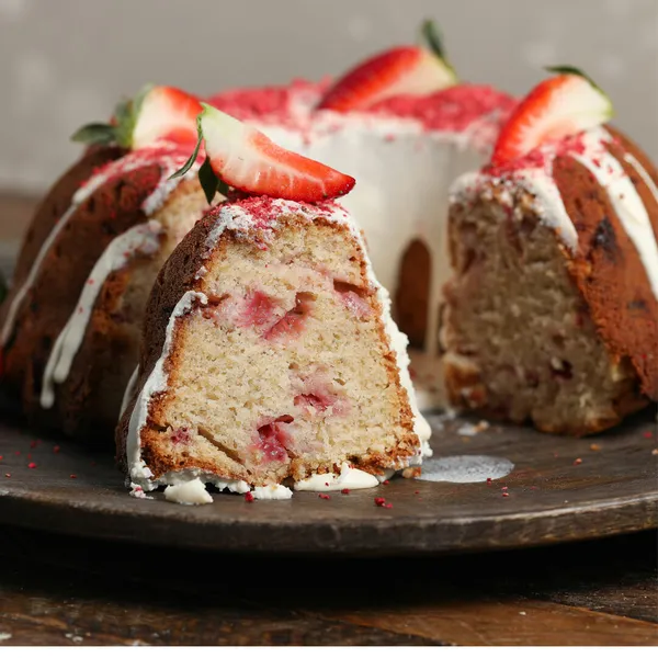 Gluten Free Strawberry-Banana Bundt Cake