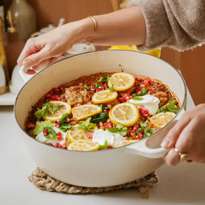 Recipe 'One Pot Harissa Chicken, Chickpeas and Rice'