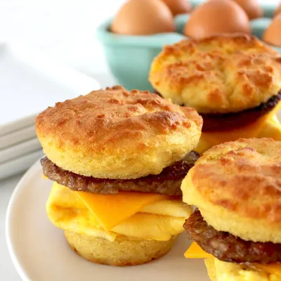 Recipe 'Keto Sausage Egg and Cheese Biscuits'