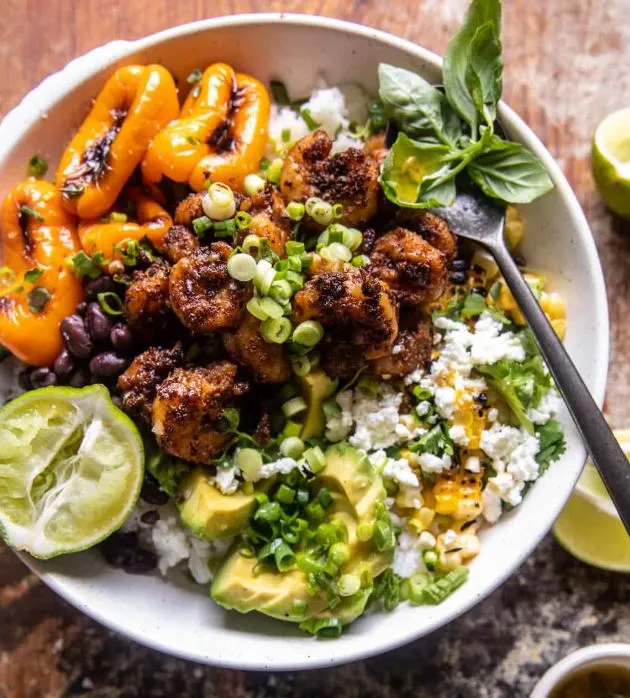 25 Minute Fajita Shrimp Rice Bowls