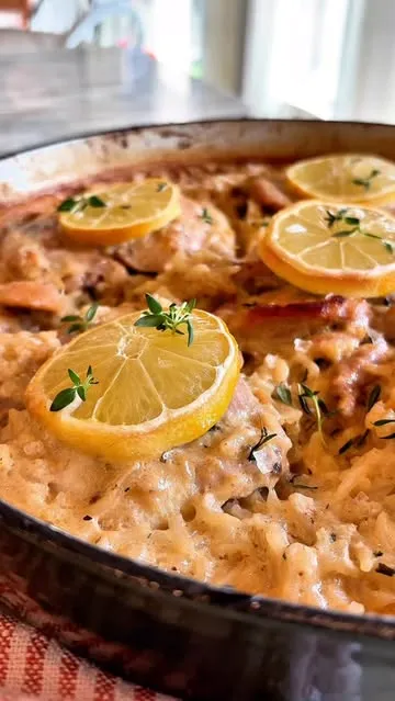 Herbed Lemon Ricotta Chicken and Rice Skillet