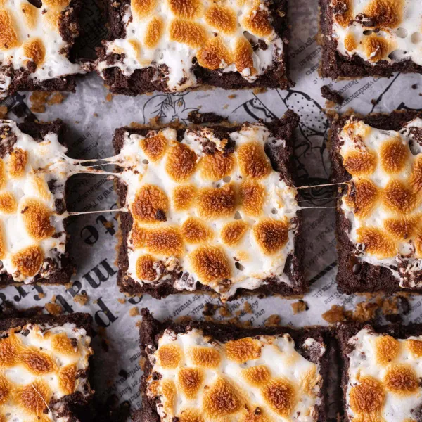 Toasted S'mores Brownies with Graham Cracker Crust