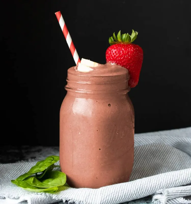 Strawberry Banana Spinach Protein Smoothie