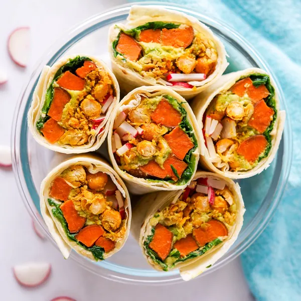 Sweet Potato & Chickpea Avocado Wraps
