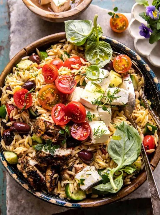 Greek Chicken Orzo Salad
