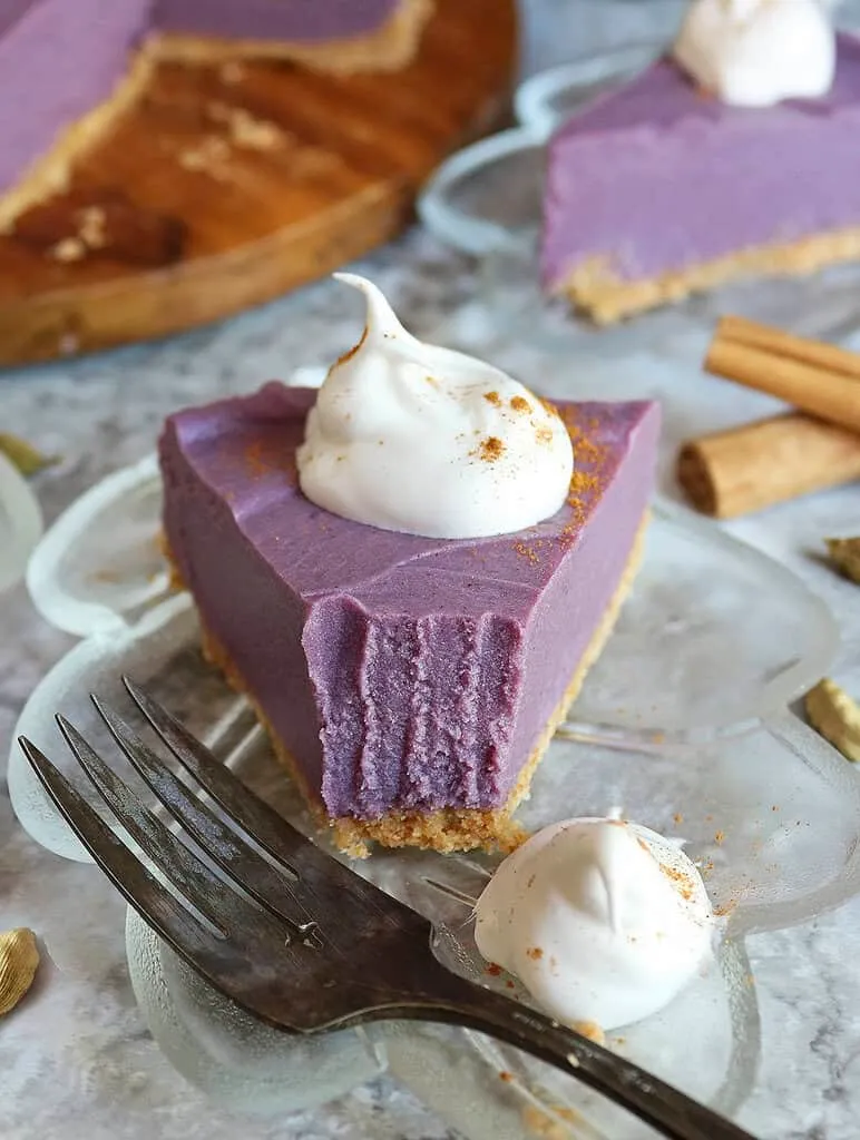 No-Bake Sugar-Free Purple Sweet Potato Pie (Vegan & Gluten-Free)