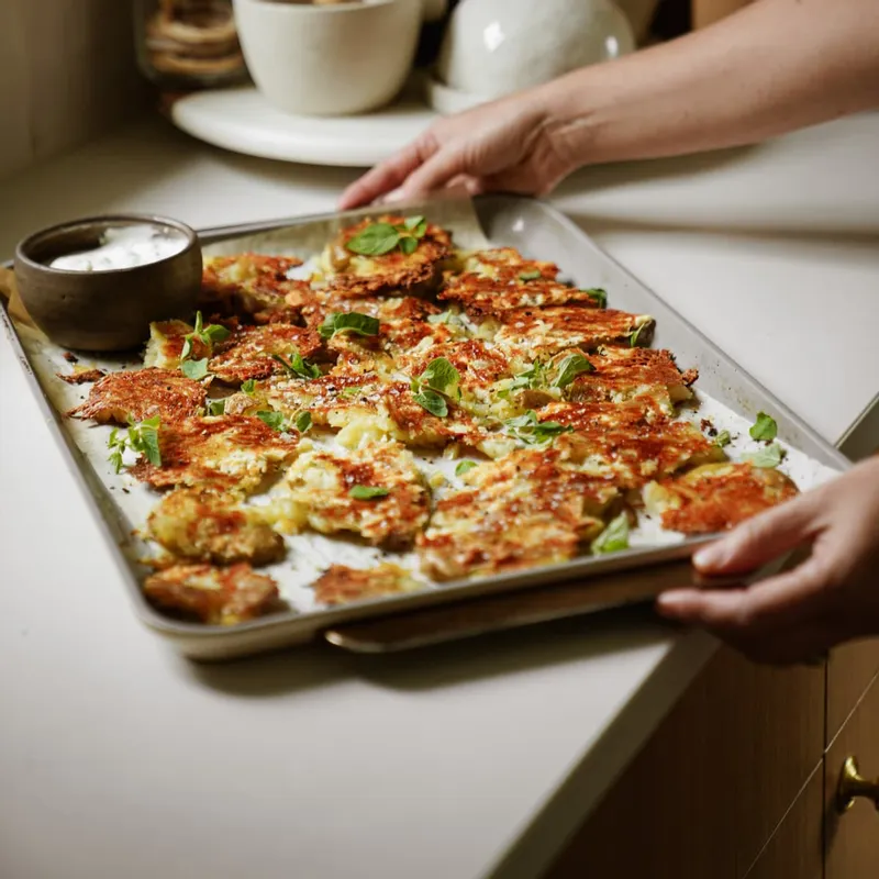 Crispy Potatoes with Tzatziki