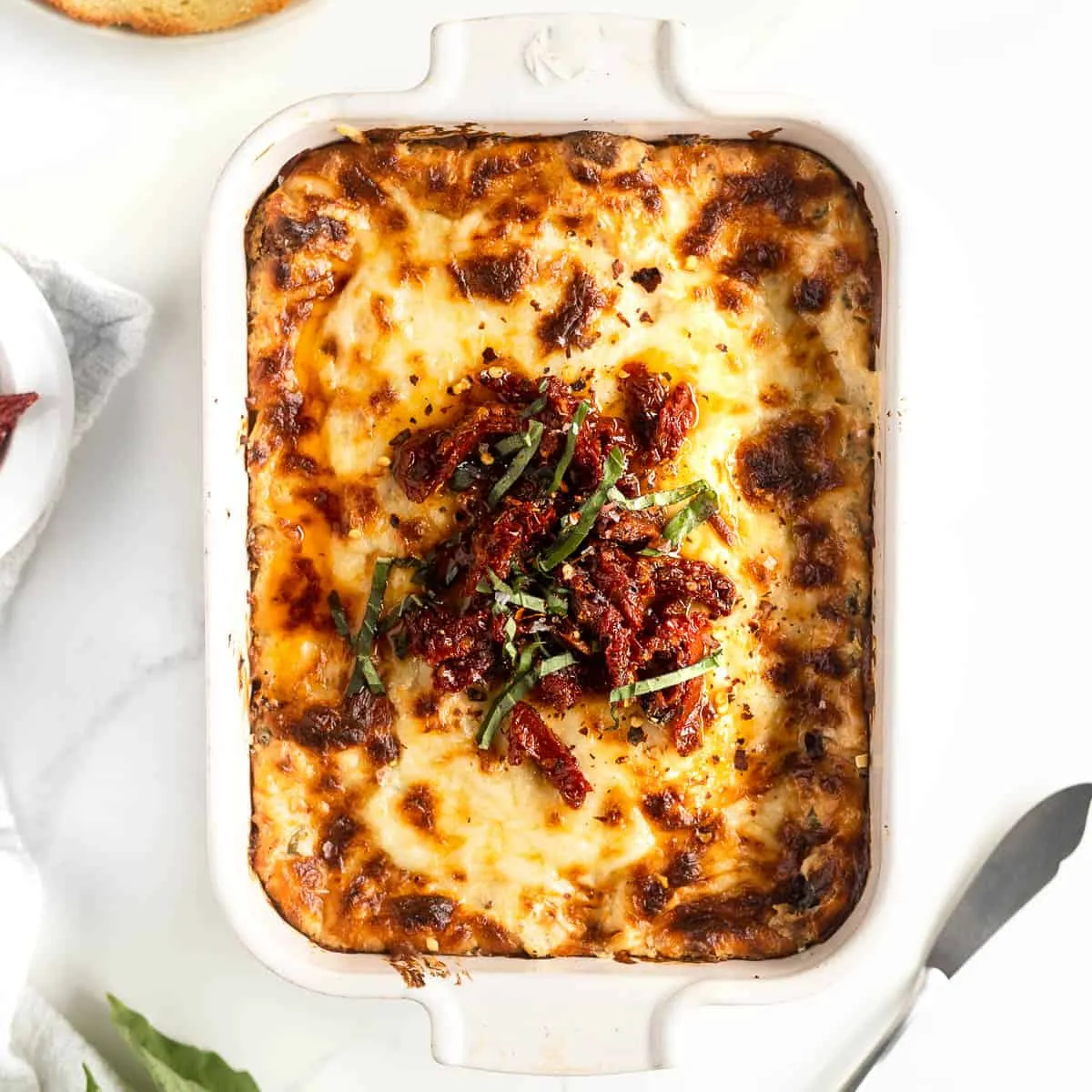 Baked Tuscan Chicken Dip (Marry Me Chicken Dip)