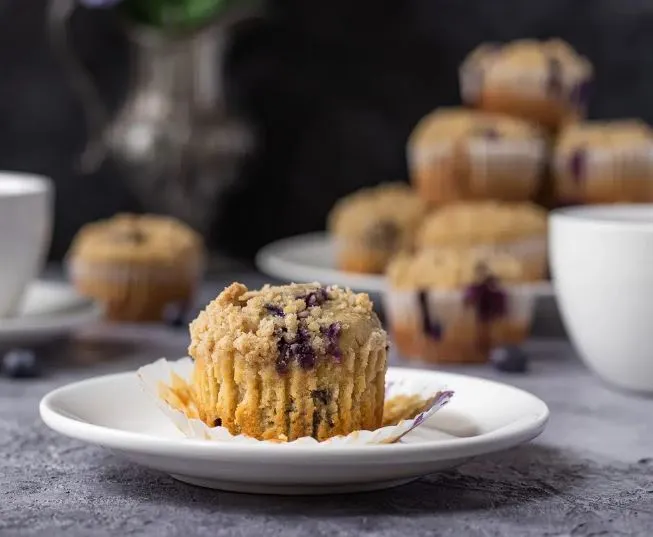 Blueberry Earl Grey Muffins with Streusel