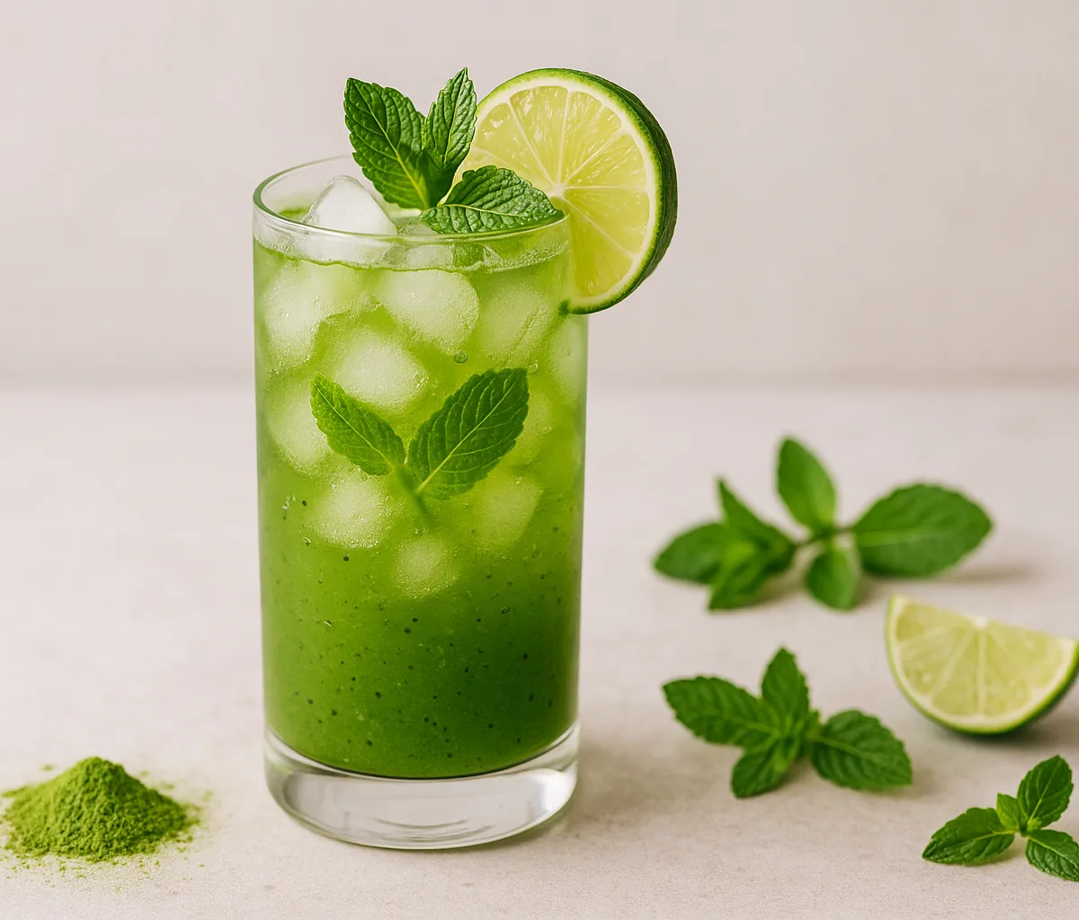 Peppermint Matcha Mojito (Mocktail)