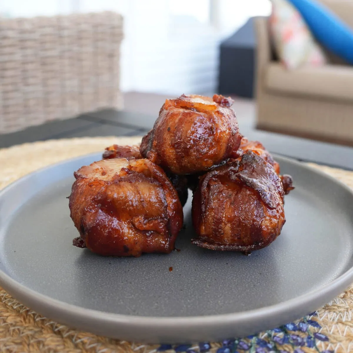 Bacon Wrapped Smoked Chicken Thighs