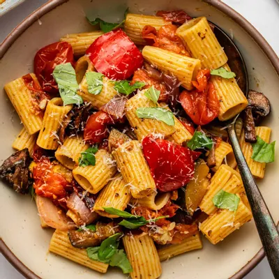 Recipe 'Easy Roasted Veggie Pasta with Mushrooms'