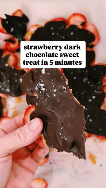 Strawberry Peanut Butter Dark Chocolate Freezer Bark