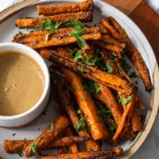 Air Fried Crispy Spiced Carrot Fries (vegan)