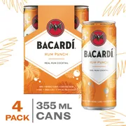 Bacardí® Rum Punch Ready to Drink Real Rum Cocktail, Gluten Free