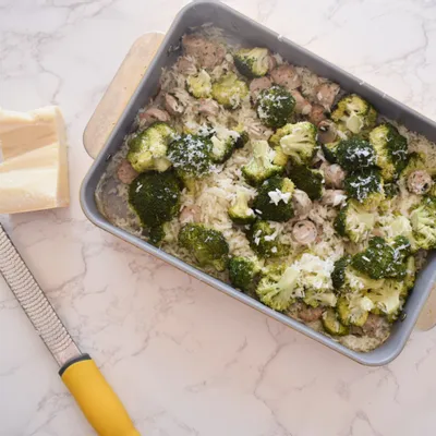 Recipe 'Easy Chicken Sausage, Broccoli & Rice Bowl'