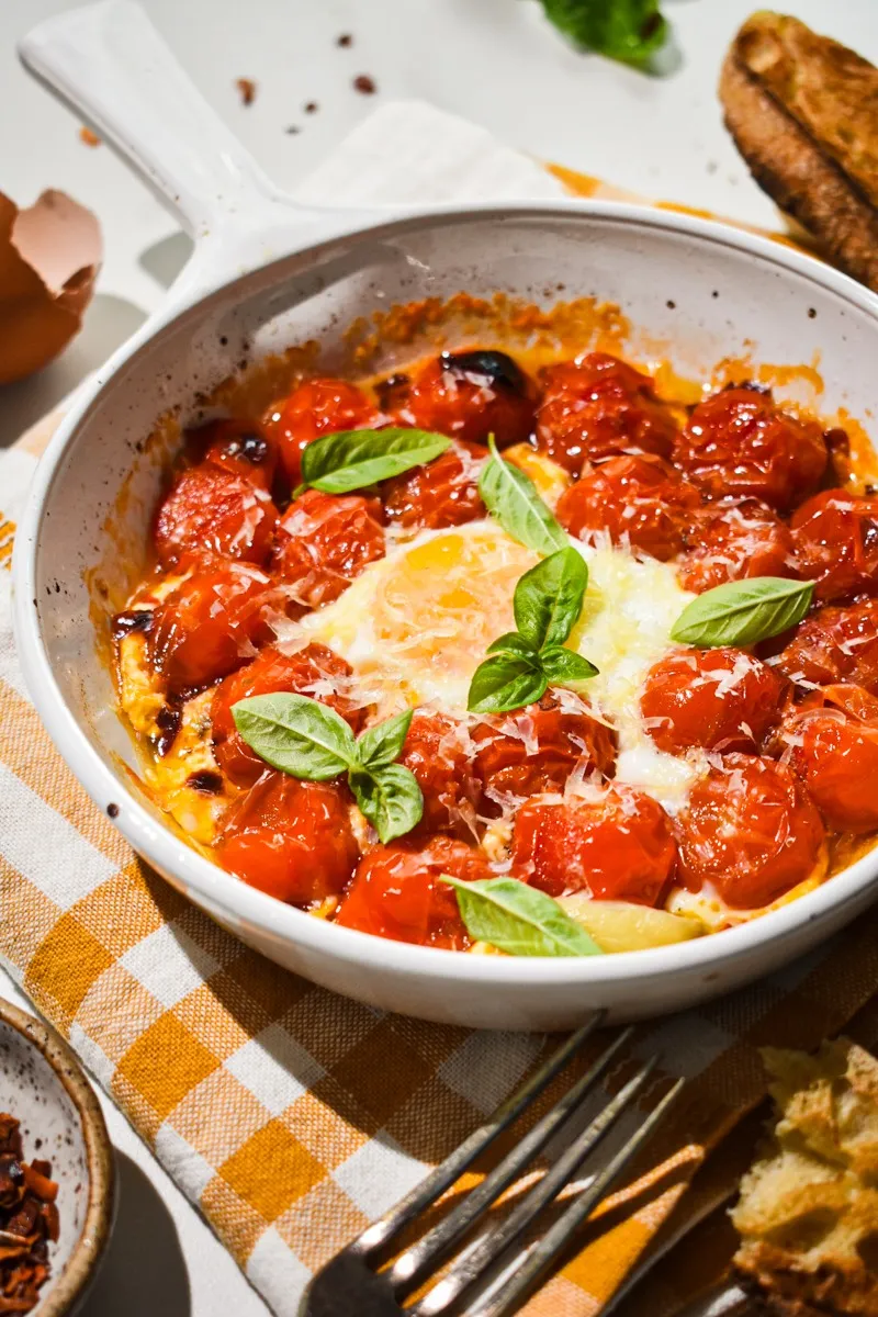Eggs in Purgatory with Roasted Cherry Tomatoes