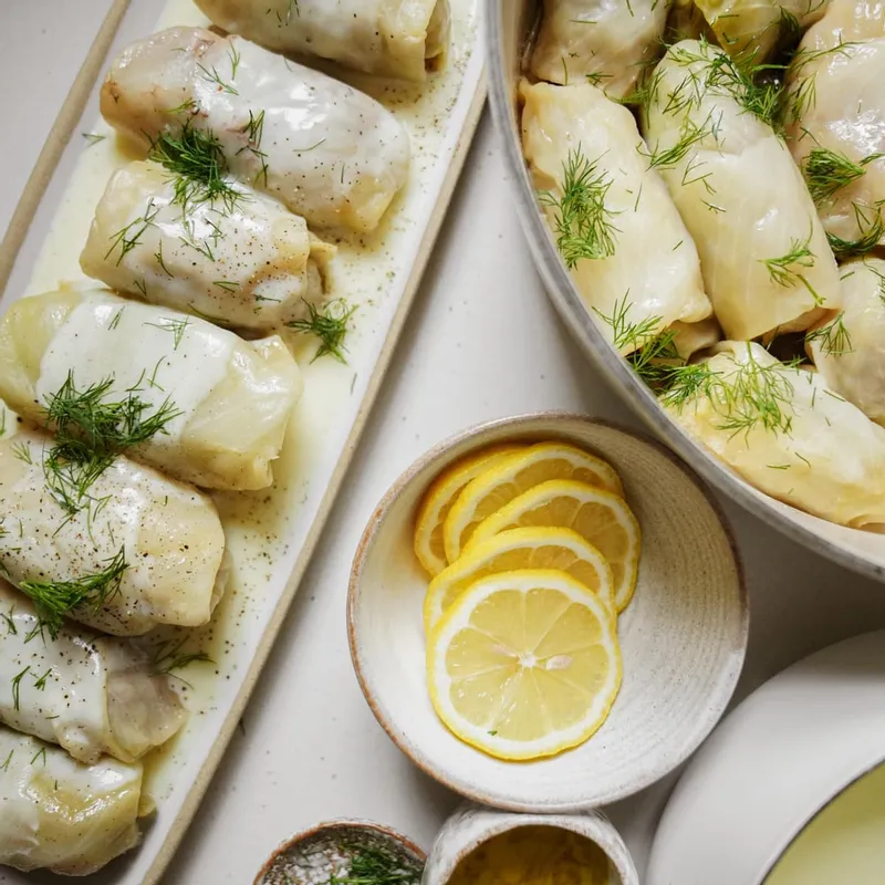 Stuffed Cabbage Rolls Recipe (Lahanodolmades)