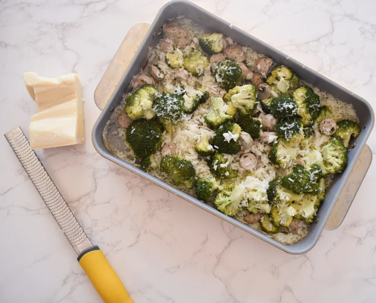 Easy Chicken Sausage, Broccoli & Rice Bowl