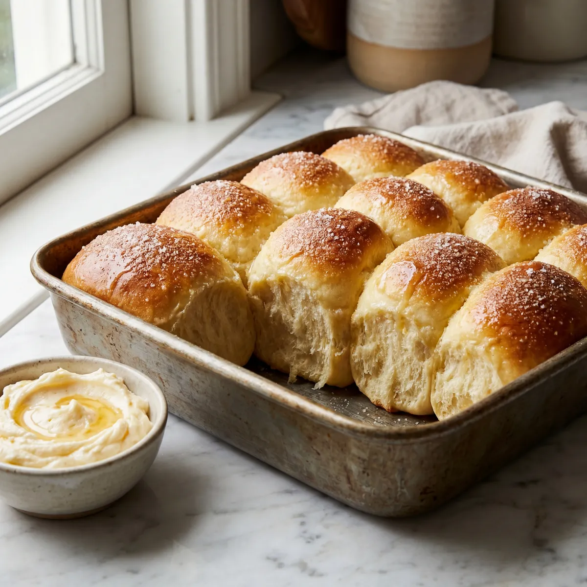Whipped Honey Butter Yeast Rolls
