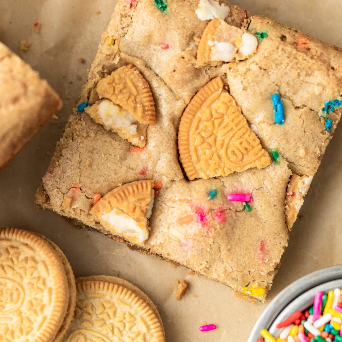 Birthday Cake Blondies