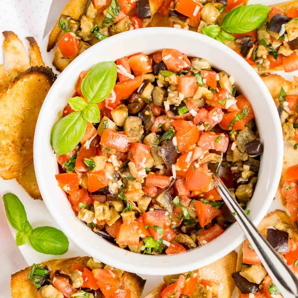 Roasted Eggplant Bruschetta