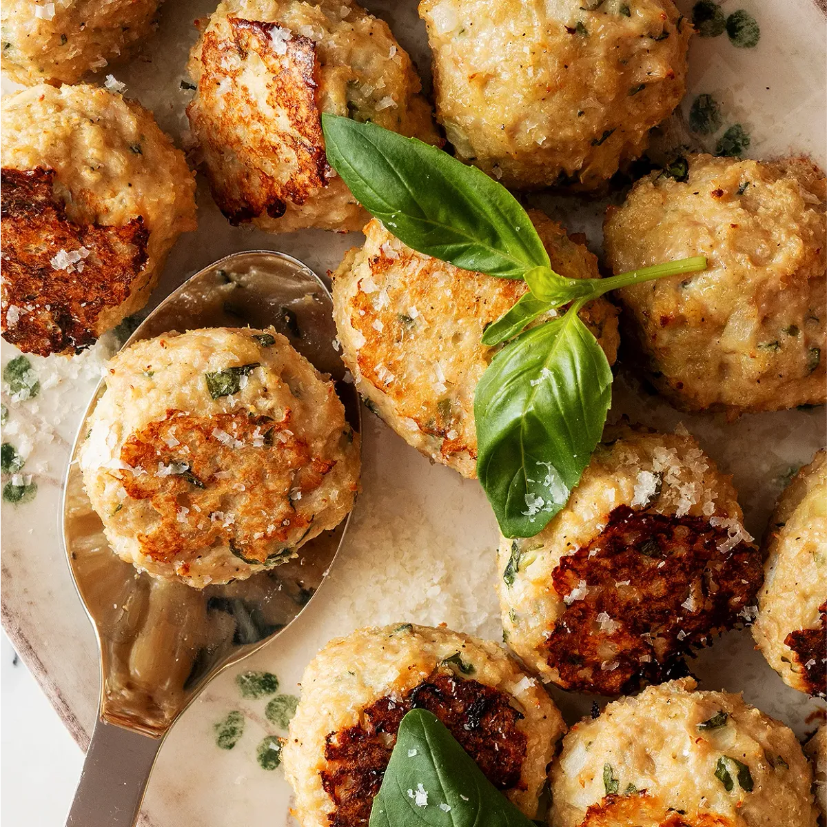 Baked Basil Chicken Meatballs