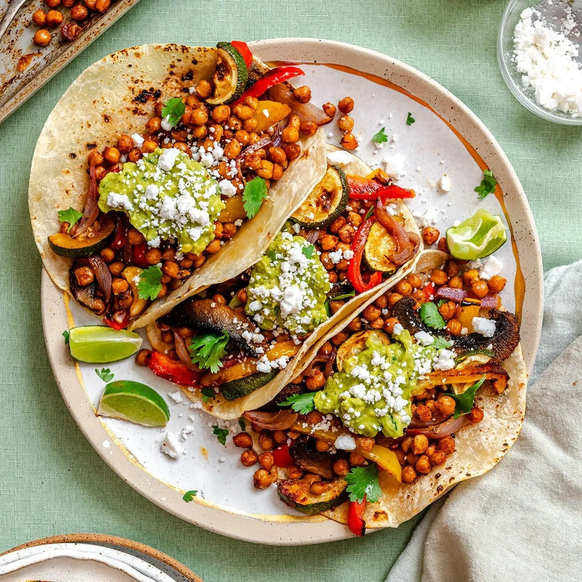 Crispy Chickpea Fajitas With Veggies