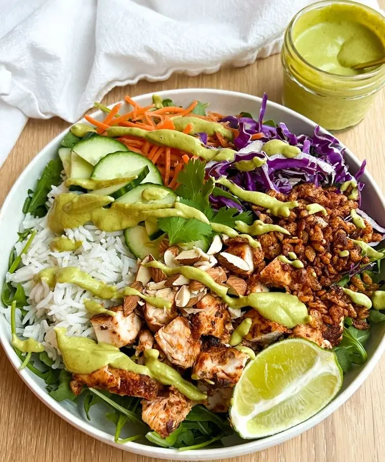 Copycat Sweetgreen Crispy Rice Bowl with Spicy Cashew Dressing