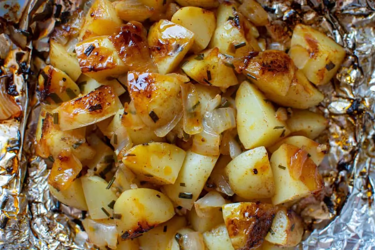 Grilled New Potatoes with Garlic and Chives