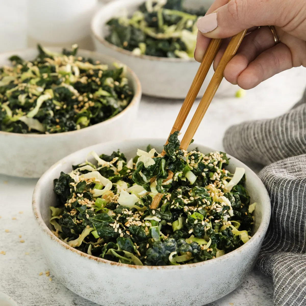 Miso Sesame Kale Salad