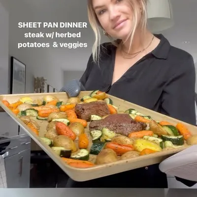 Recipe 'SHEET PAN MEALS EPISODE #4: Steak w/ Herbed Potatoes & Veggies'