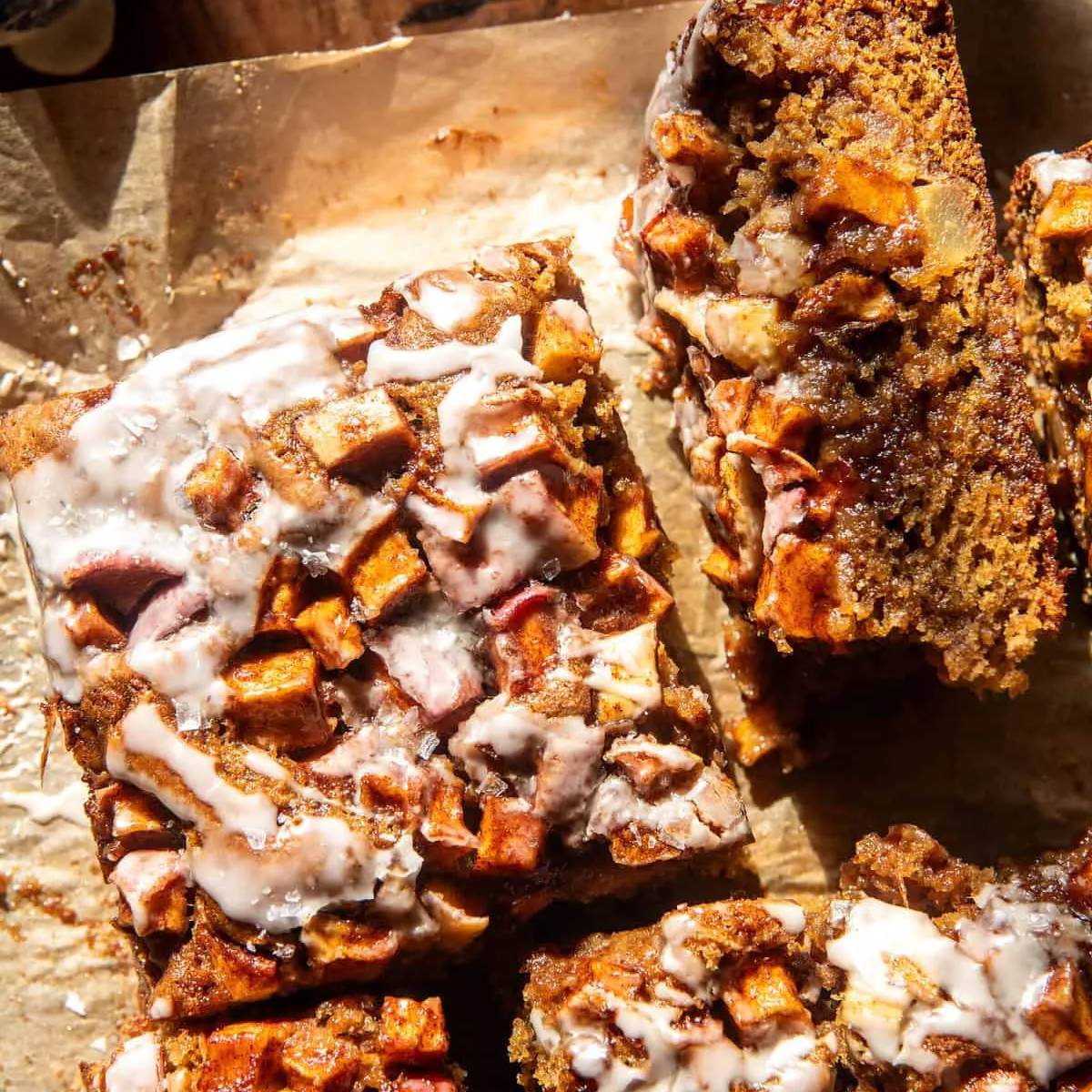 Glazed Honeycrisp Apple Fritter Cake