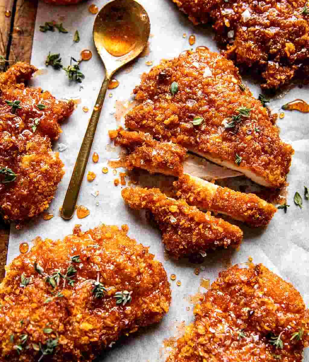 Baked Crunchy Hot Honey Chicken