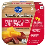 Kroger Snack Medleys Mild Cheddar Cheese & Beef Sausage
