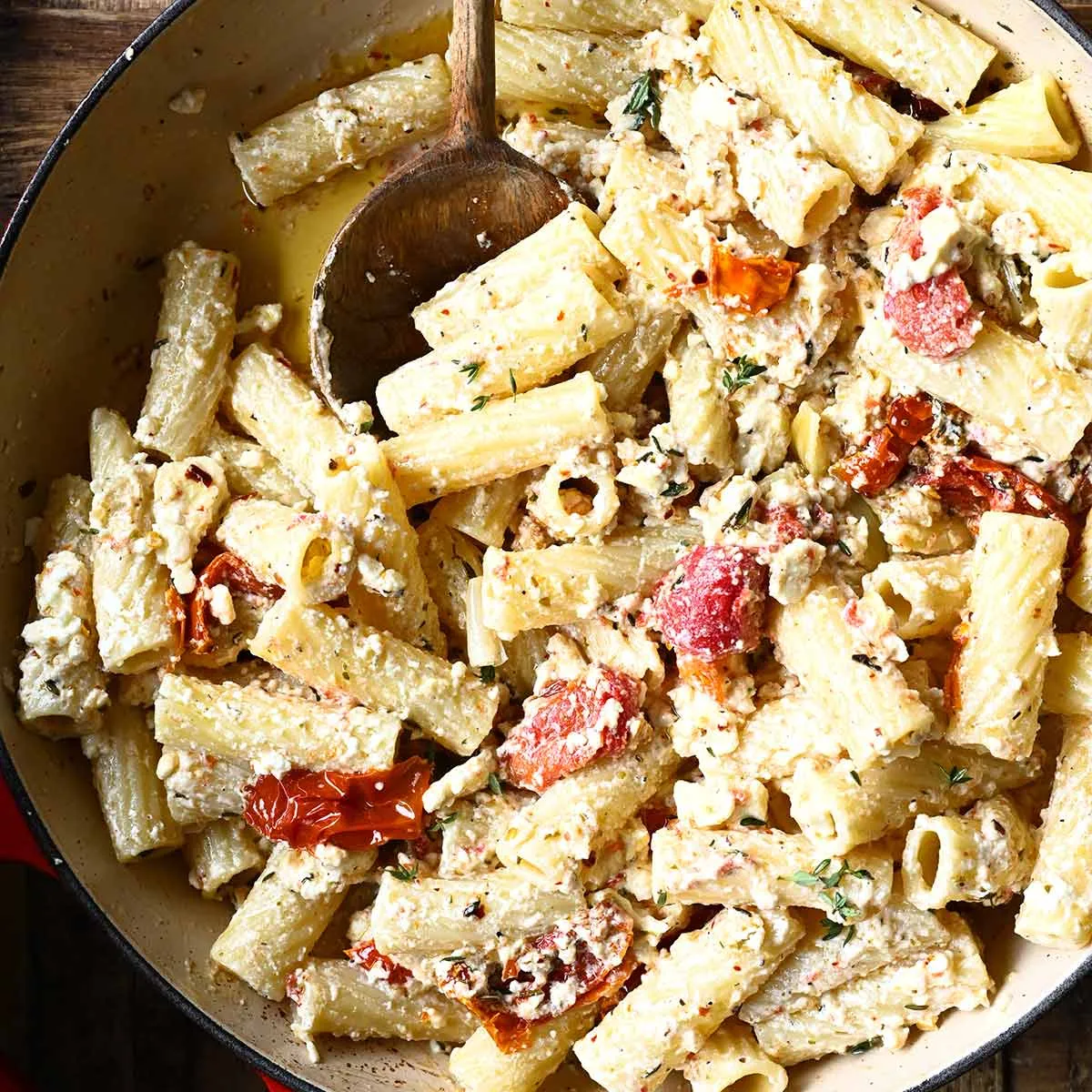 Roasted Garlic Feta Pasta